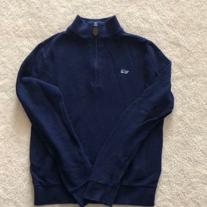 Vineyard Vines saltwater quarter zip in Navy Blue size 7